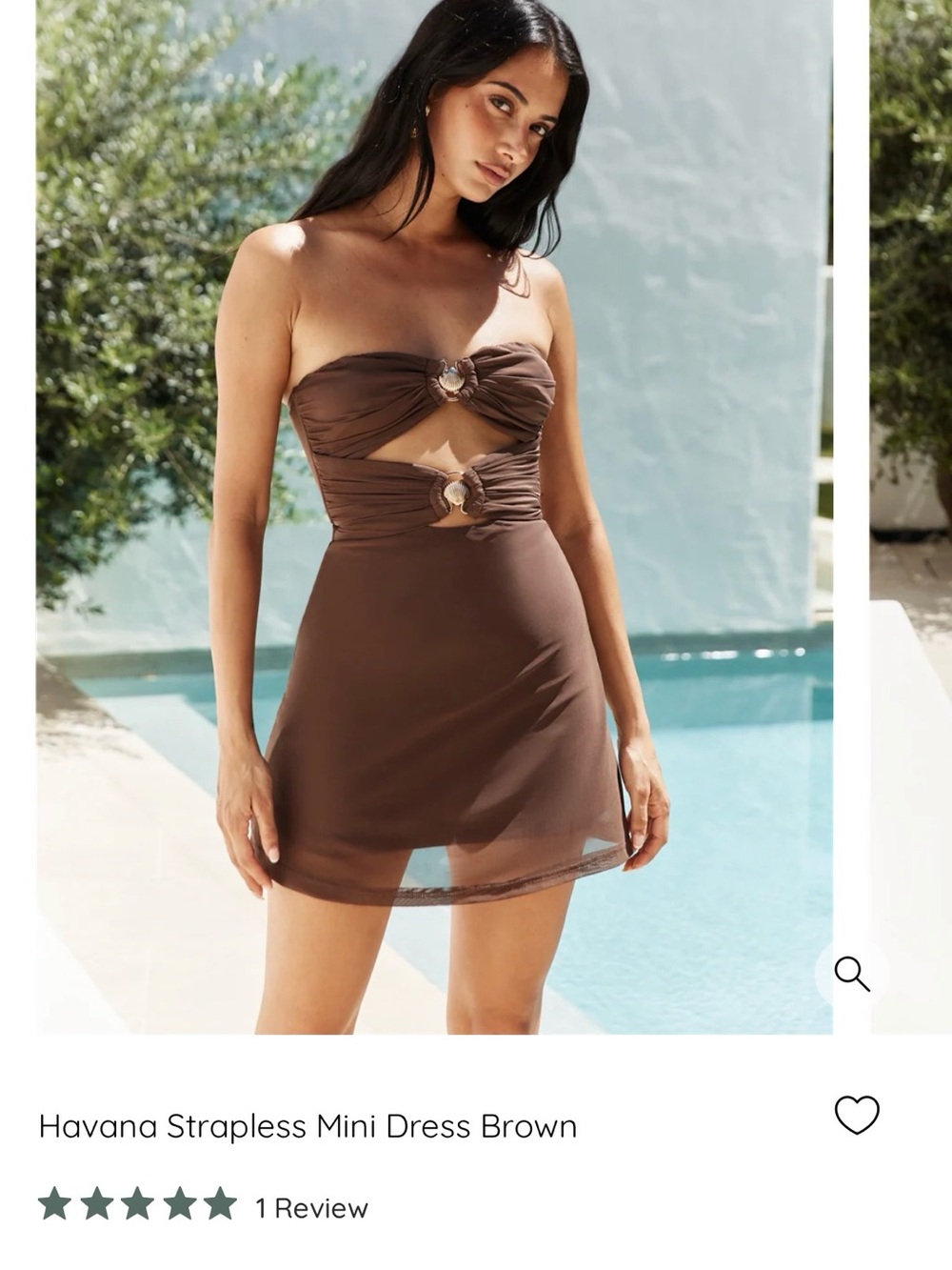 Fortunate One Havana Strapless Mini Dress Brown